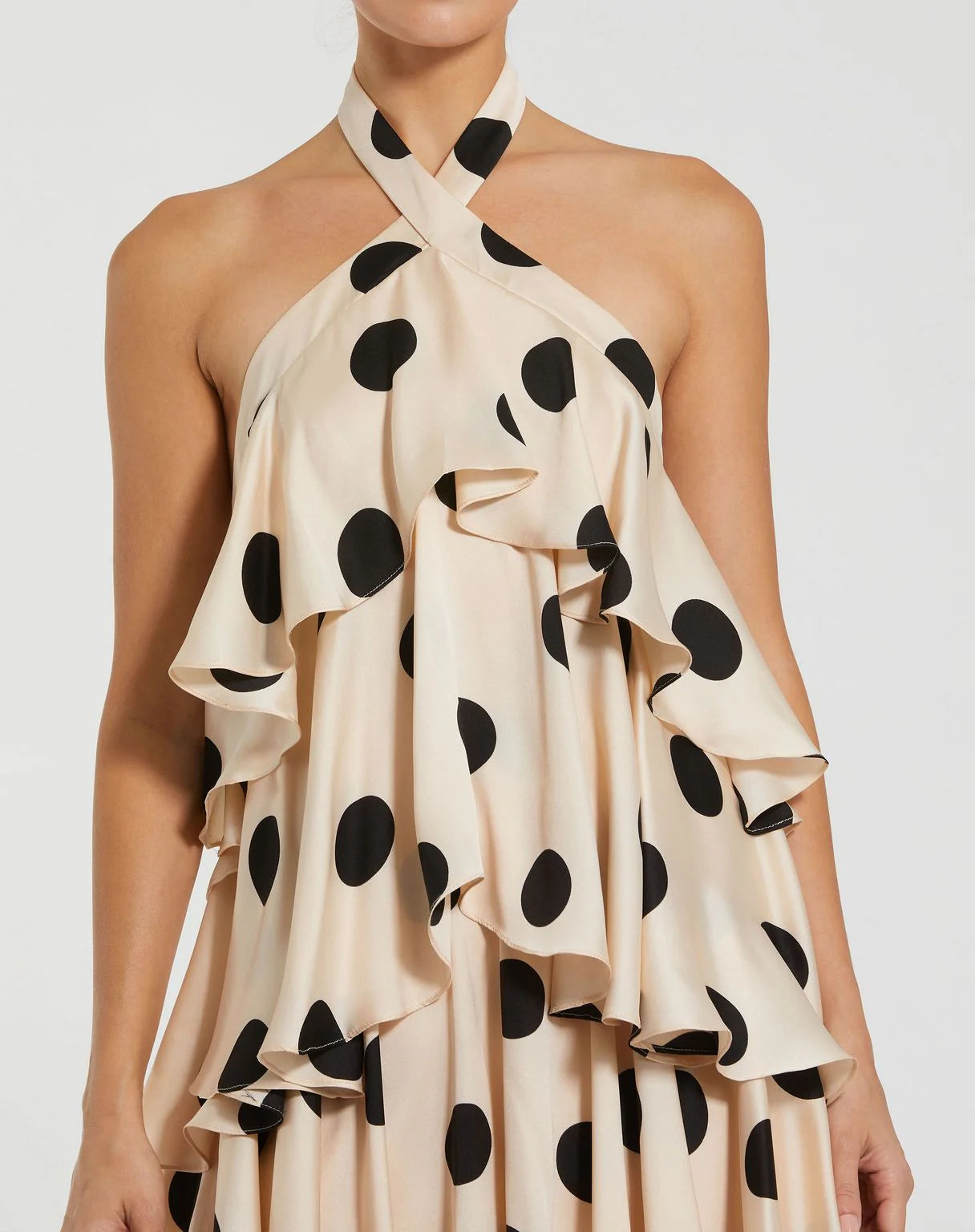 Robe de soirée Weitese à col licou, fermeture éclair, sans manches, longueur au sol, coupe trapèze, multicouches